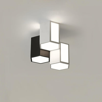 Geometric Ceiling Light | LED Dimming | White & Black