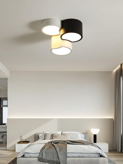 Geometric Ceiling Light | LED Dimming | White & Black