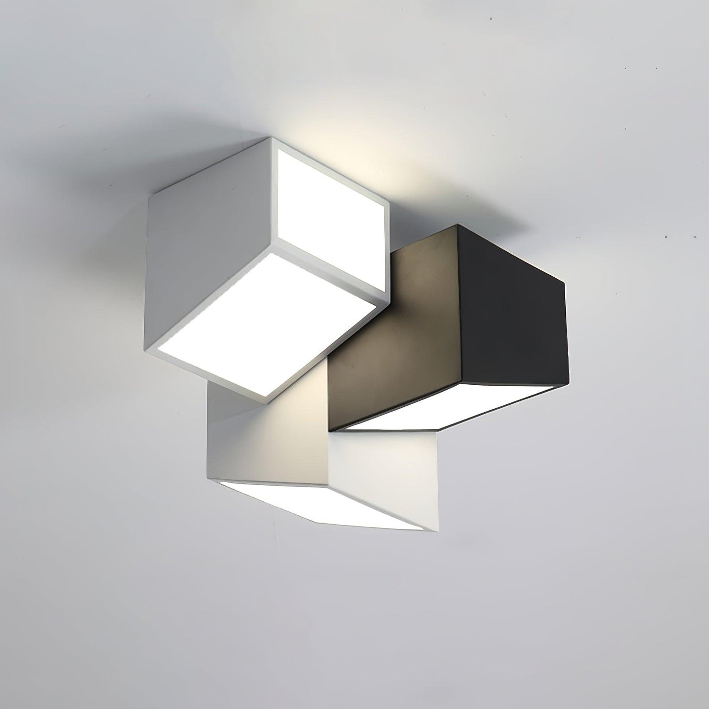 Geometric Ceiling Light | LED Dimming | White & Black