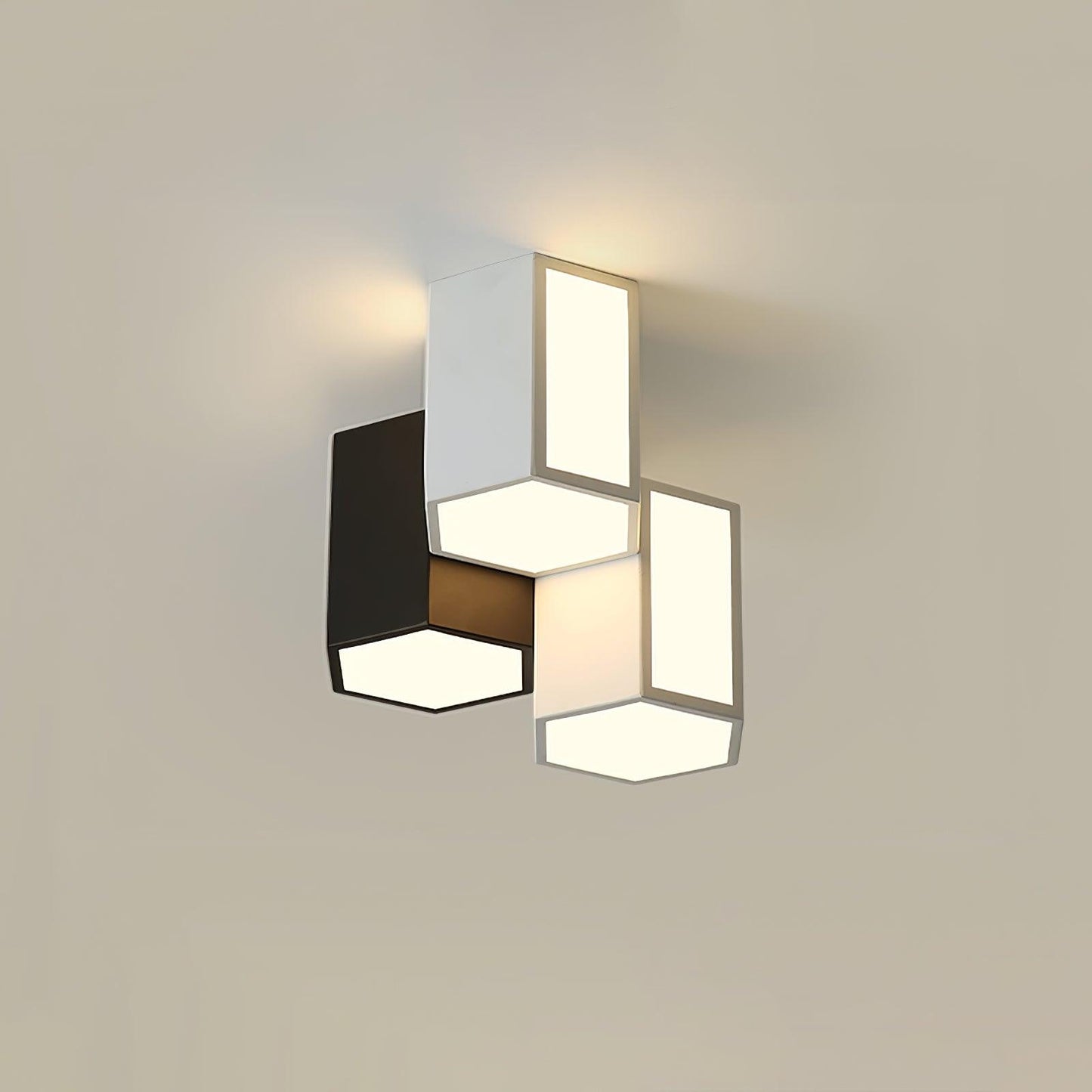 Geometric Ceiling Light | LED Dimming | White & Black