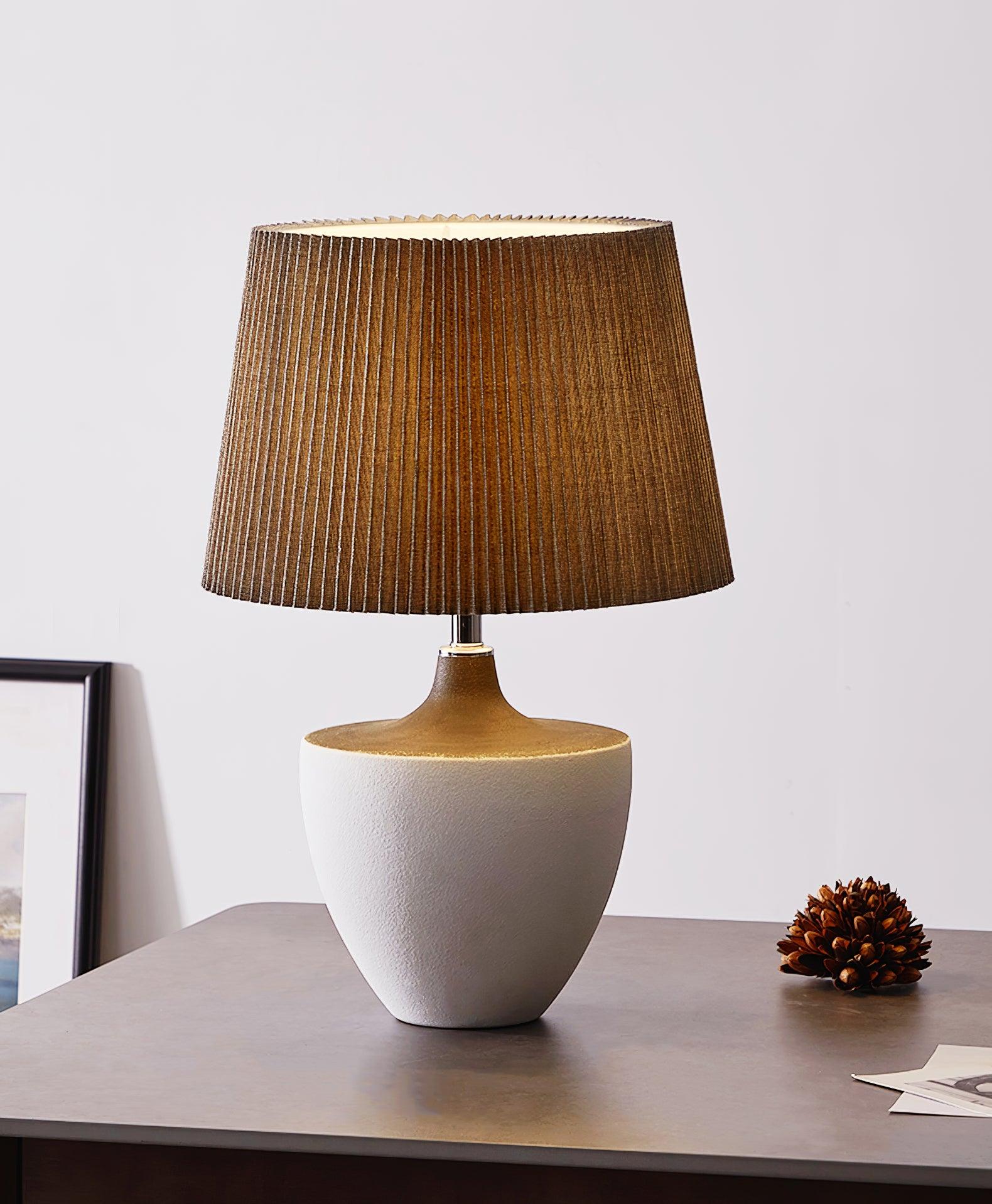 Ghassan Table Lamp | Ceramic | White and Grey