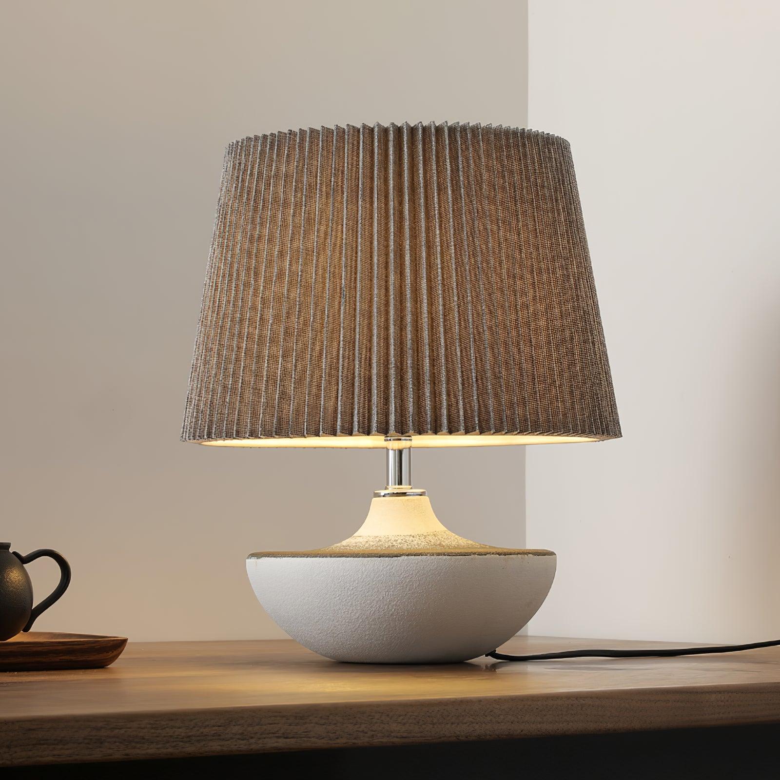 Ghassan Table Lamp | Ceramic | White and Grey