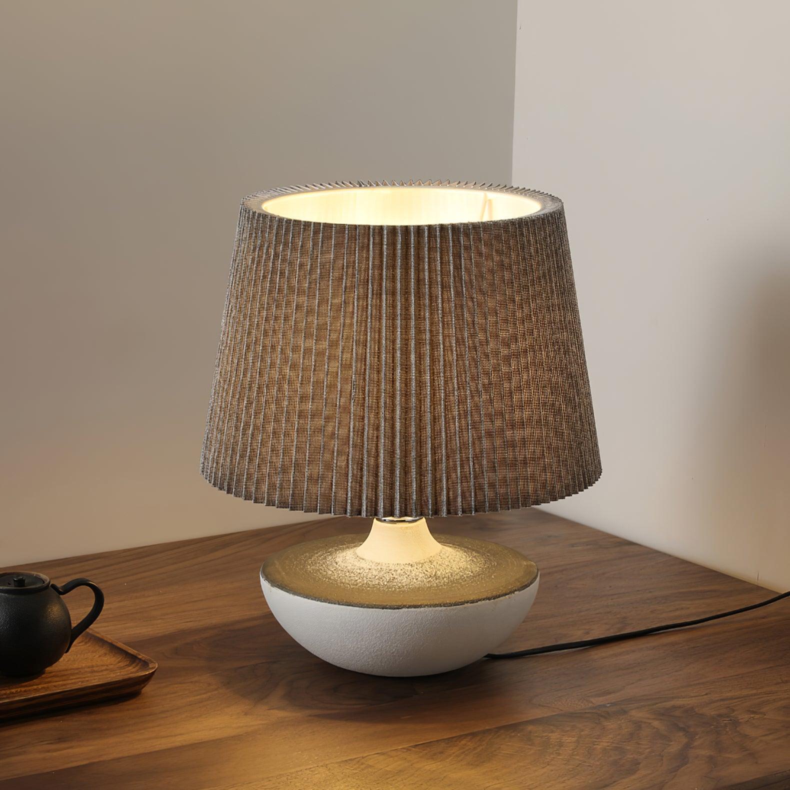 Ghassan Table Lamp | Ceramic | White and Grey