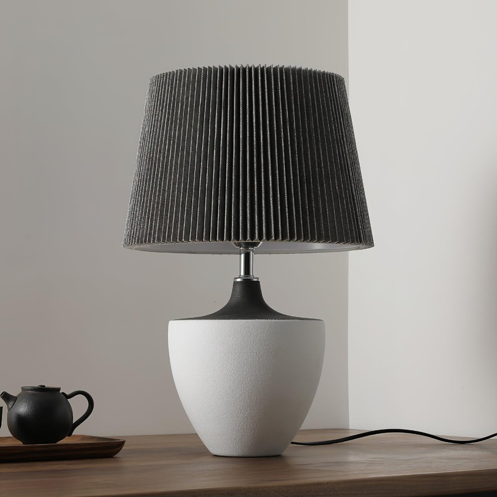 Ghassan Table Lamp | Ceramic | White and Grey
