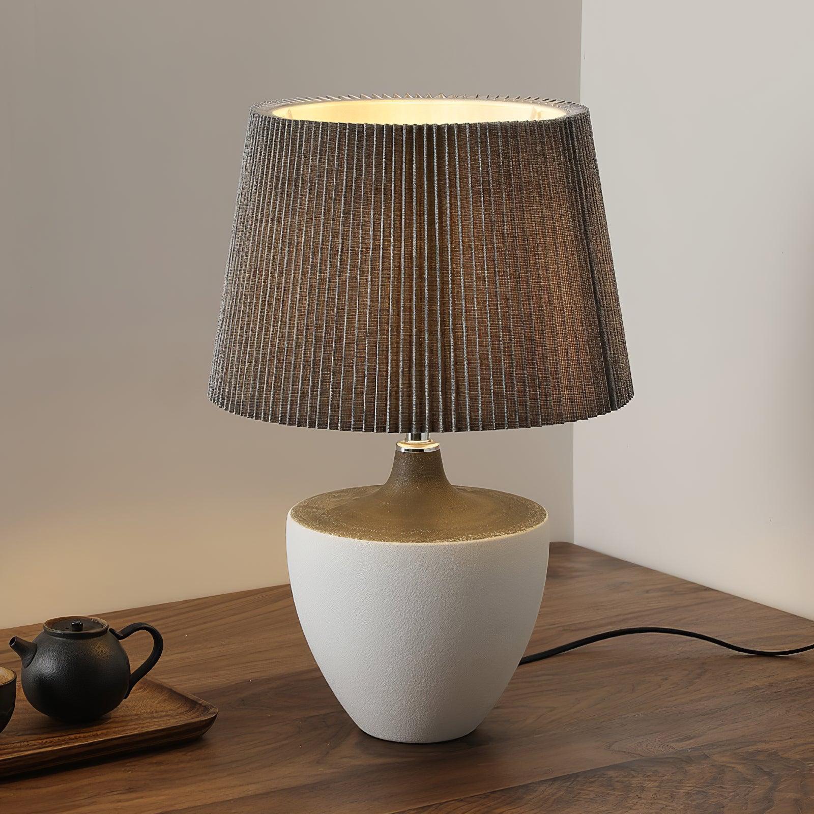 Ghassan Table Lamp | Ceramic | White and Grey