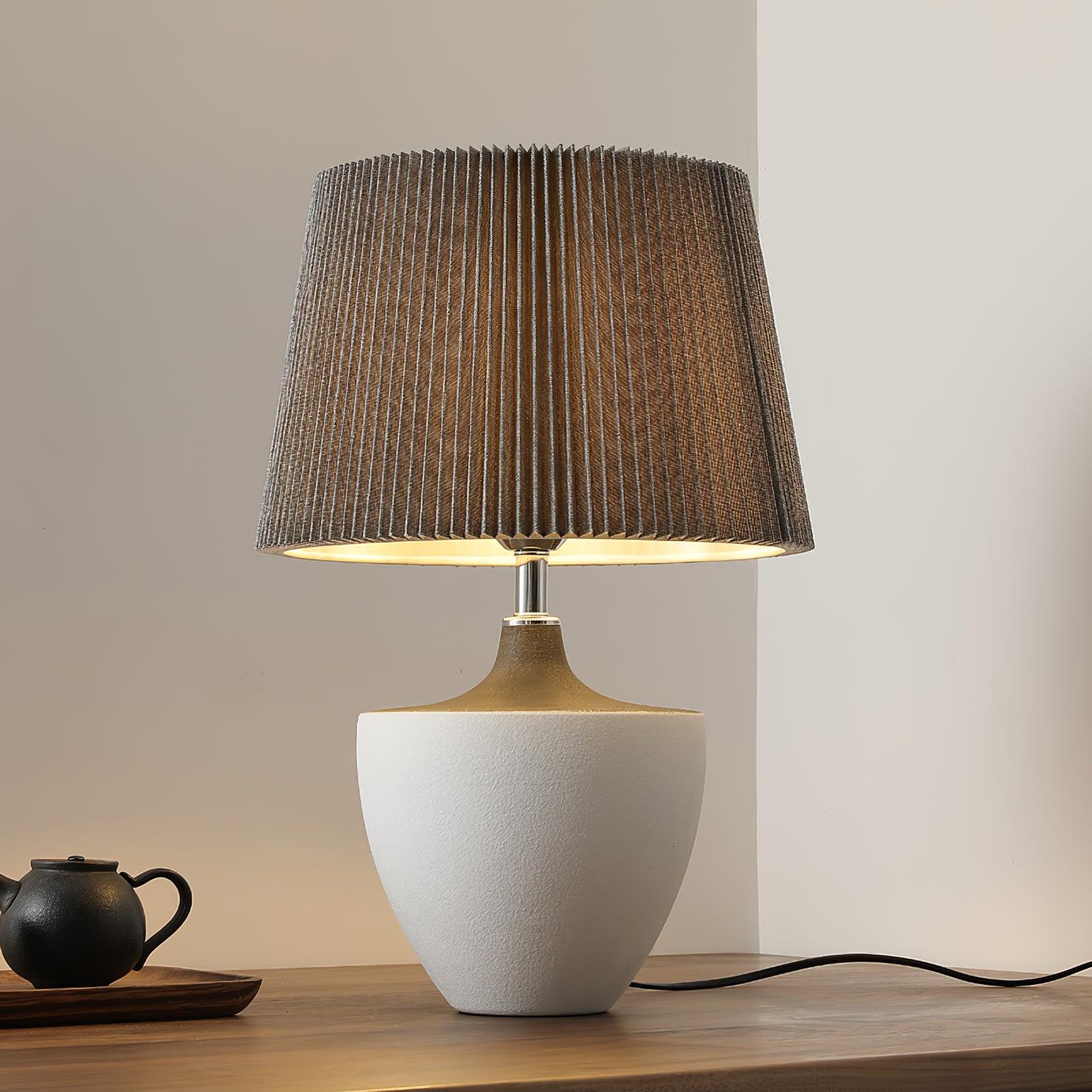 Ghassan Table Lamp | Ceramic | White and Grey