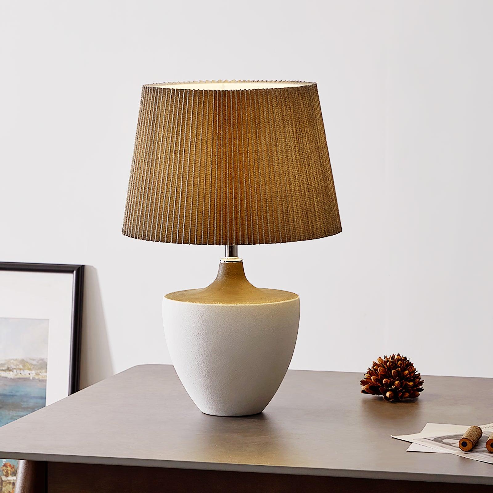 Ghassan Table Lamp | Ceramic | White and Grey