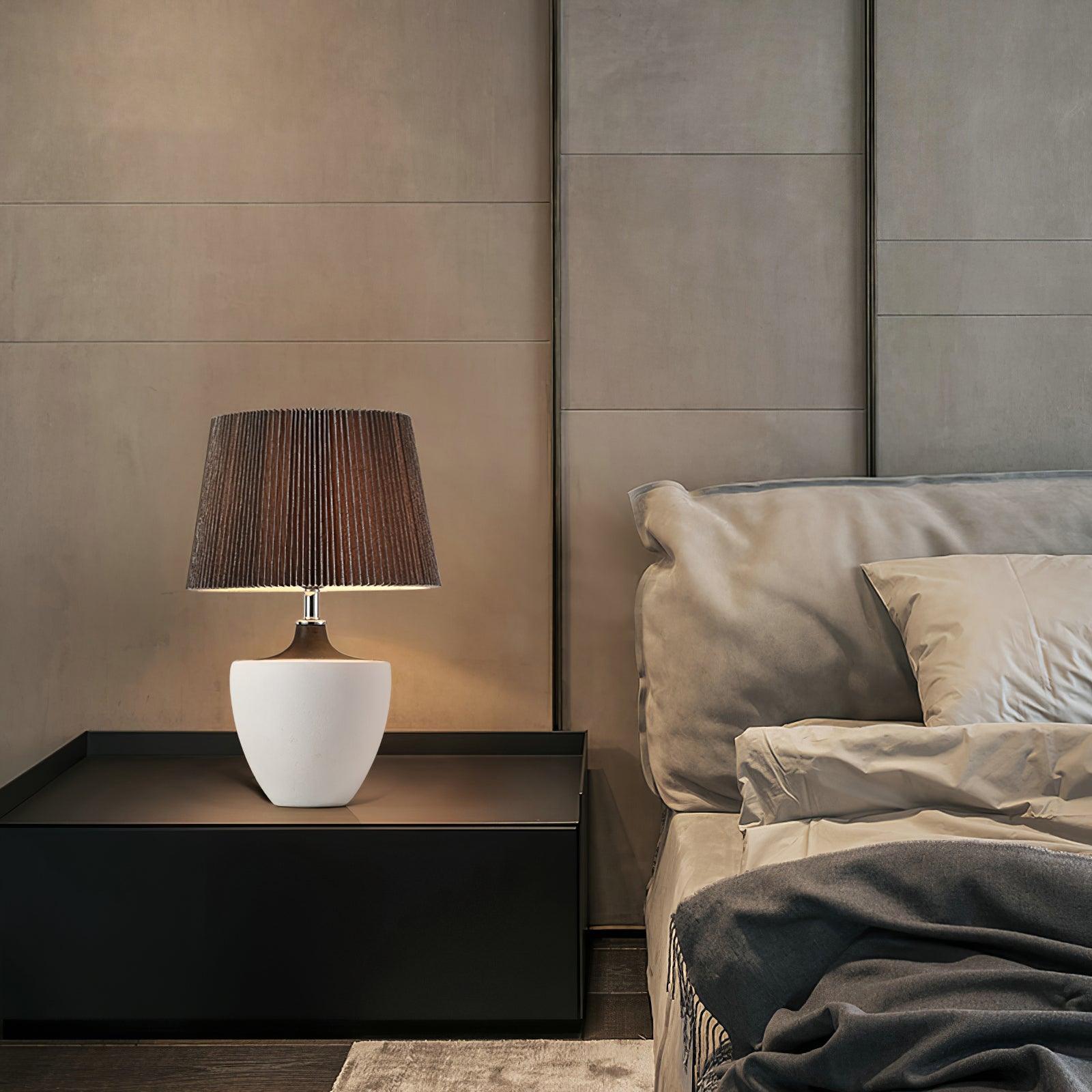 Ghassan Table Lamp | Ceramic | White and Grey