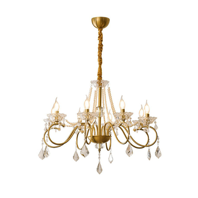 Gilbahar Crystal Chandelier | Premium Crystal & Metal | Gold Finish, 6 or 8 Lights