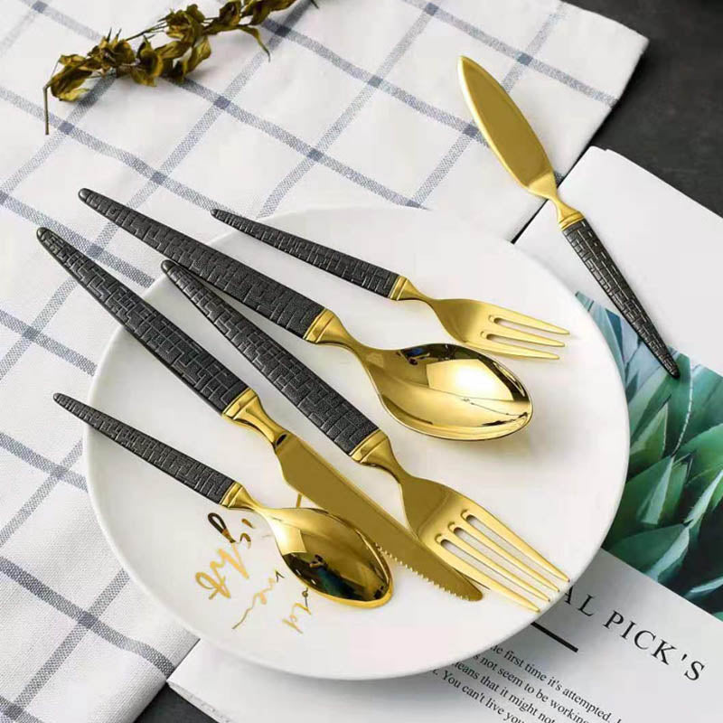 Gourmand Cutlery Set | Gold Stainless Steel | 5-Piece