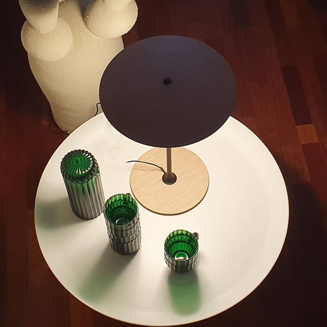 Ginger Table Light | Metal | Woodgrain and Matt Black