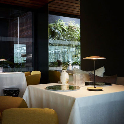 Ginger Table Light | Metal | Woodgrain and Matt Black