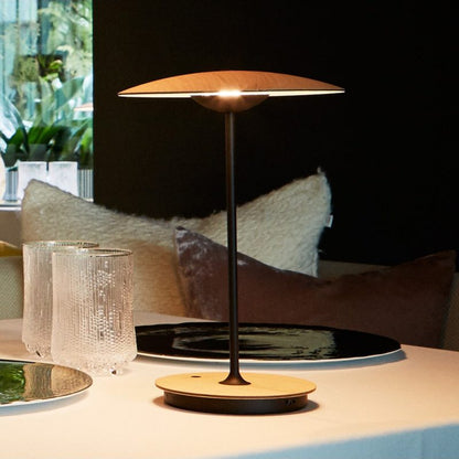 Ginger Table Light | Metal | Woodgrain and Matt Black