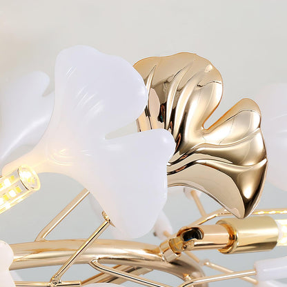 Gingko Rotating Ceiling Lamp | Metal, Ceramic | Gold, White
