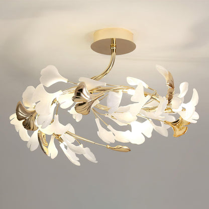 Gingko Rotating Ceiling Lamp | Metal, Ceramic | Gold, White