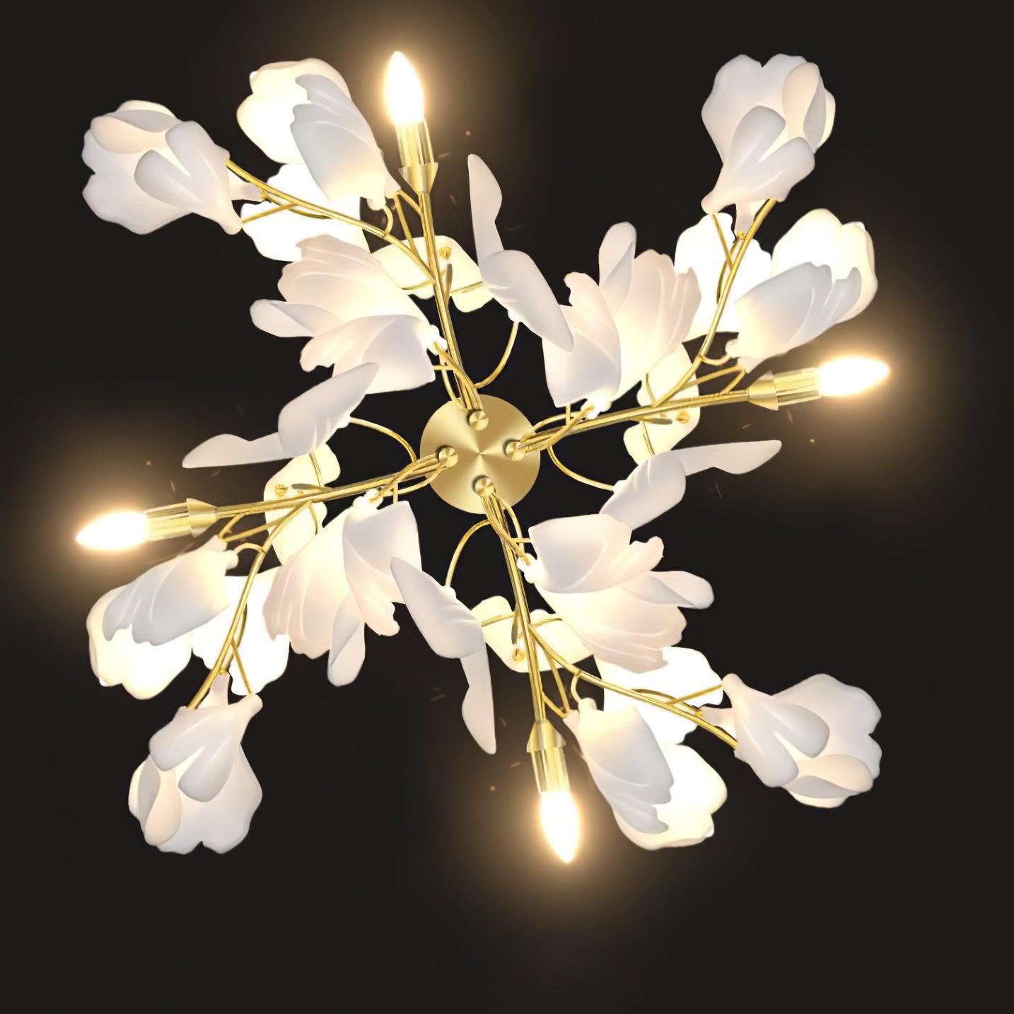 Gingko Wall Lamp | Gold Metal & White Shade | Set of 2