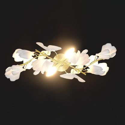 Gingko Wall Lamp | Gold Metal & White Shade | Set of 2