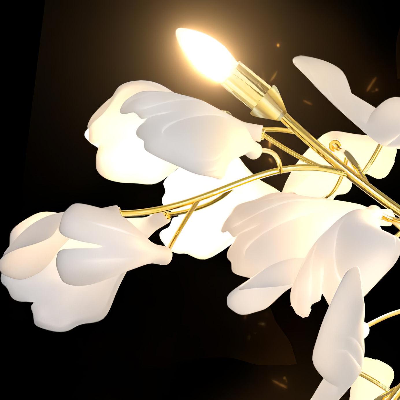 Gingko Wall Lamp | Gold Metal & White Shade | Set of 2