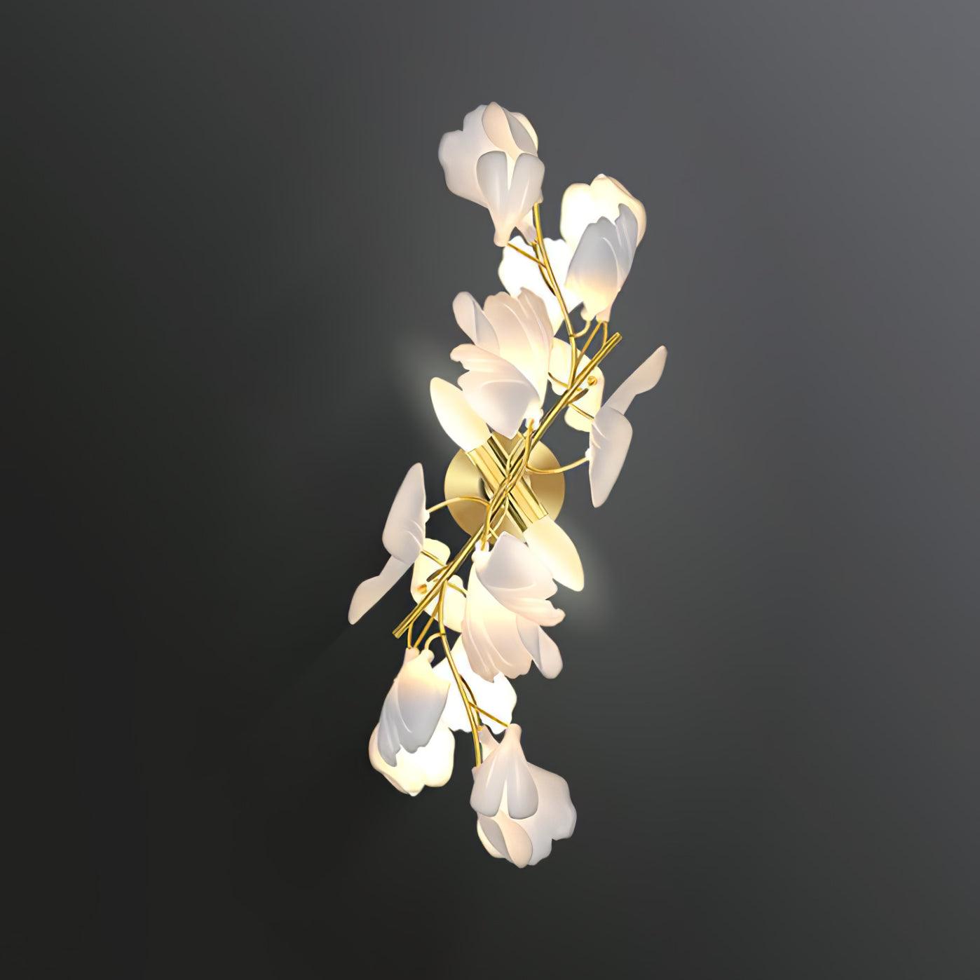 Gingko Wall Lamp | Gold Metal & White Shade | Set of 2