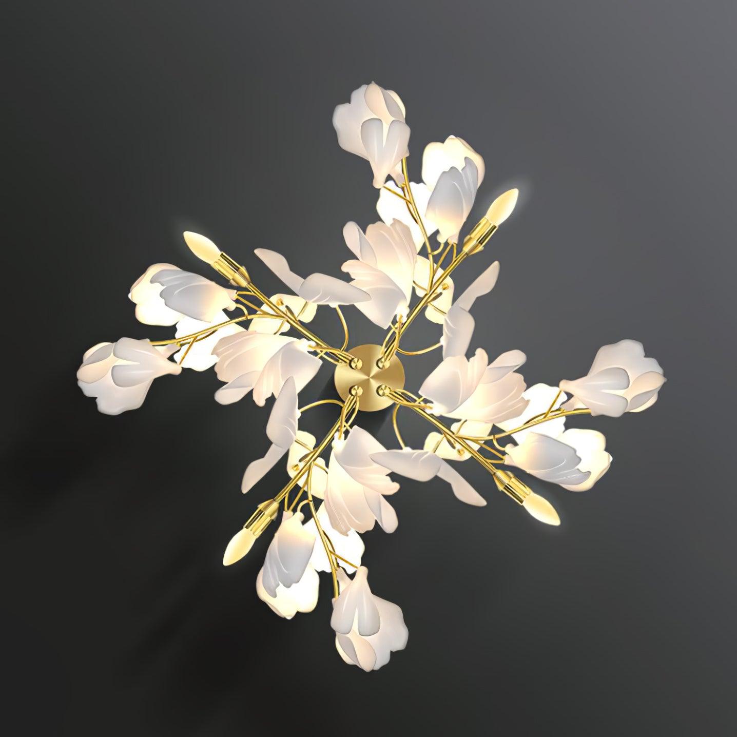 Gingko Wall Lamp | Gold Metal & White Shade | Set of 2