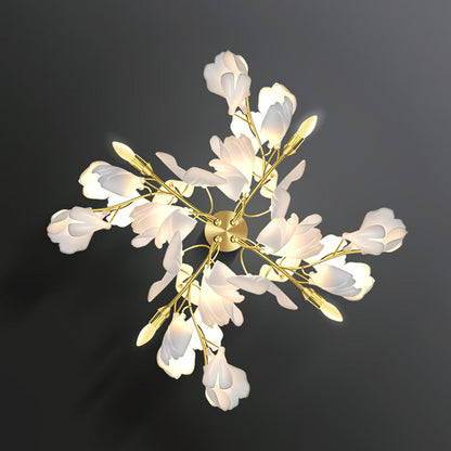 Gingko Wall Lamp | Gold Metal & White Shade | Set of 2