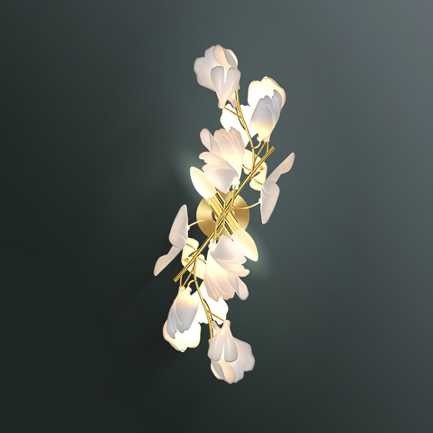 Gingko Wall Lamp | Gold Metal & White Shade | Set of 2