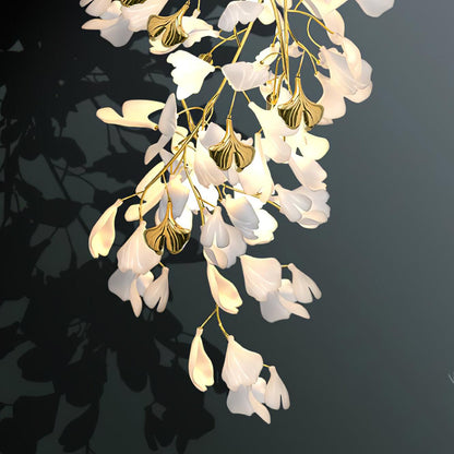 Gingko Wall Lamp | Gold Metal & White Shade | Set of 2