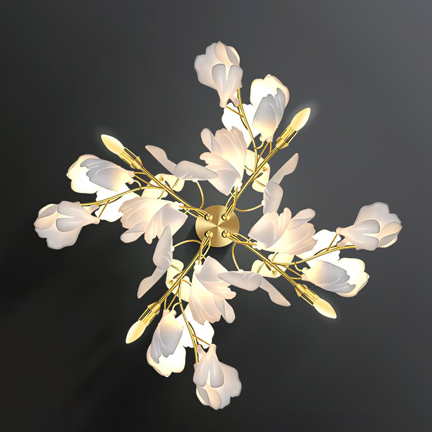 Gingko Wall Lamp | Gold Metal & White Shade | Set of 2