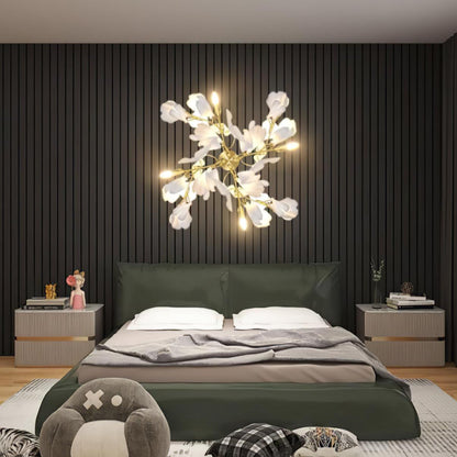 Gingko Wall Lamp | Gold Metal & White Shade | Set of 2