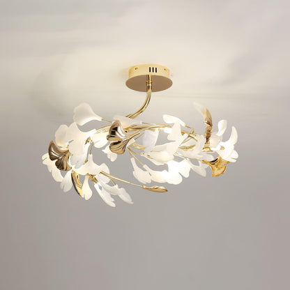 Gingko Rotating Ceiling Lamp | Metal, Ceramic | Gold, White