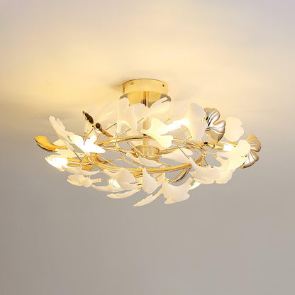 Gingko Rotating Ceiling Lamp | Metal, Ceramic | Gold, White