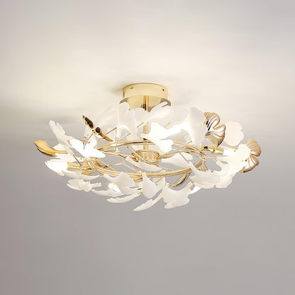 Gingko Rotating Ceiling Lamp | Metal, Ceramic | Gold, White