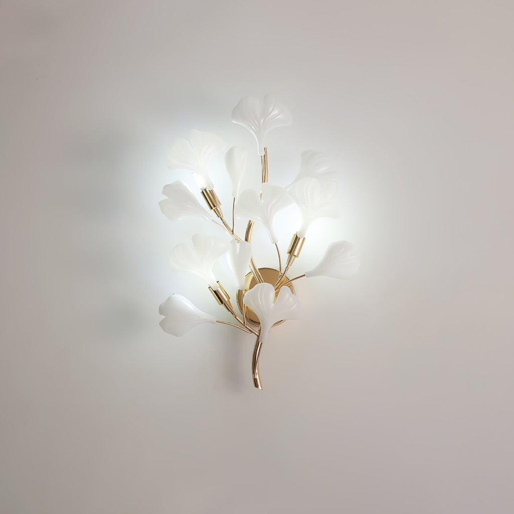 Ginkgo Wall Lamp | Gold & White | Set of 2