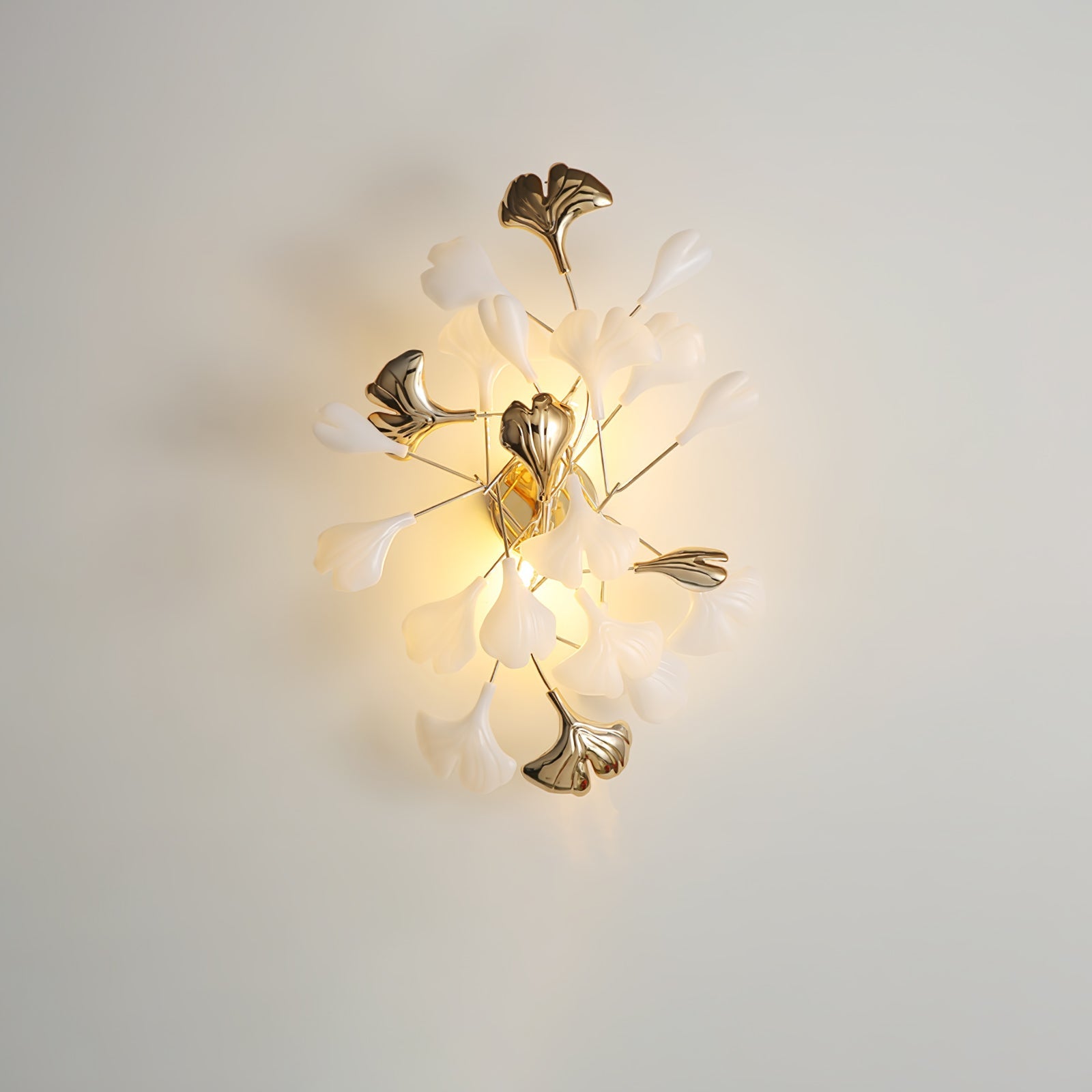Ginkgo Wall Lamp | Gold & White | Set of 2