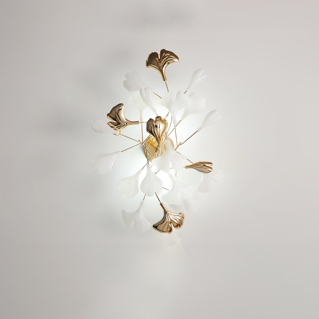 Ginkgo Wall Lamp | Gold & White | Set of 2