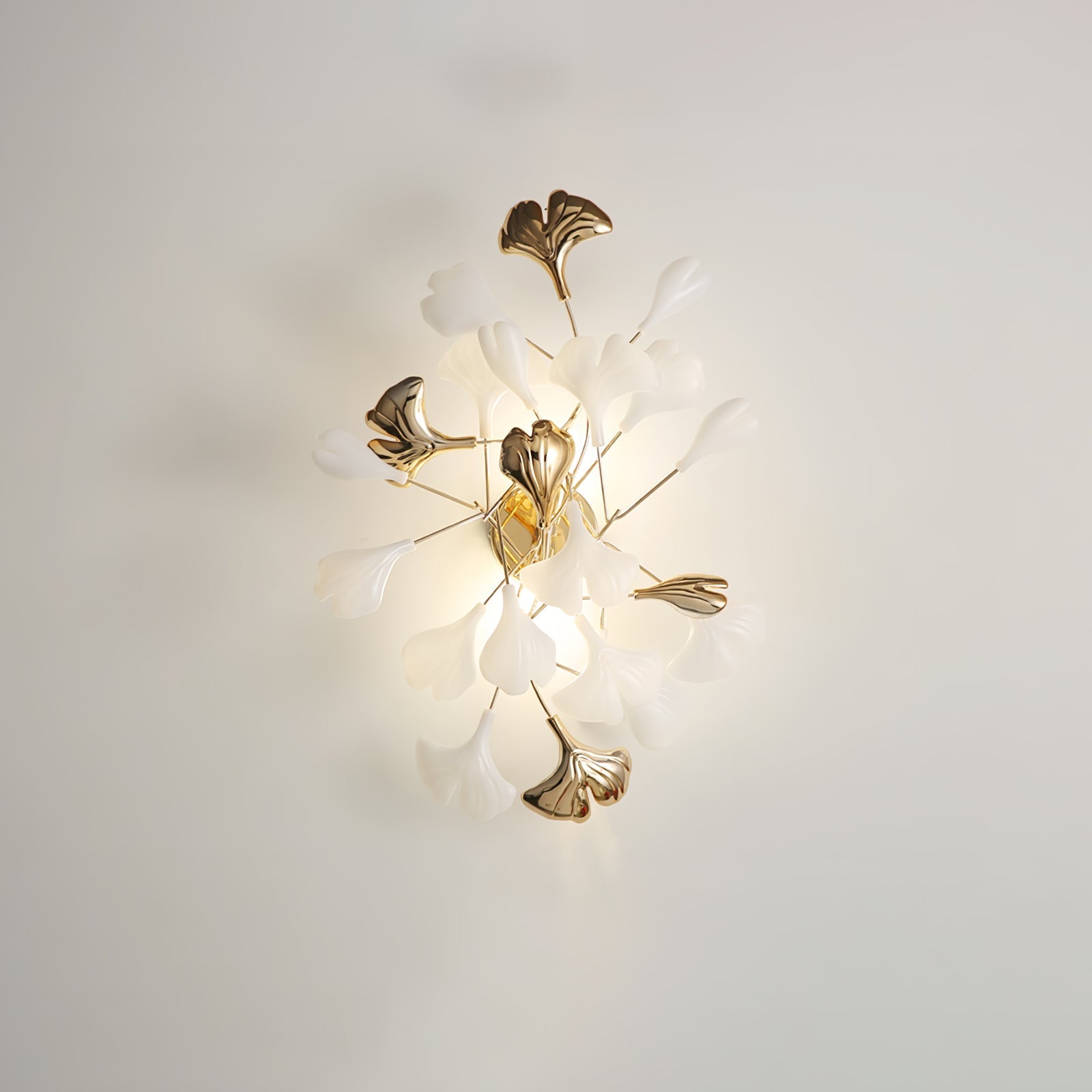 Ginkgo Wall Lamp | Gold & White | Set of 2