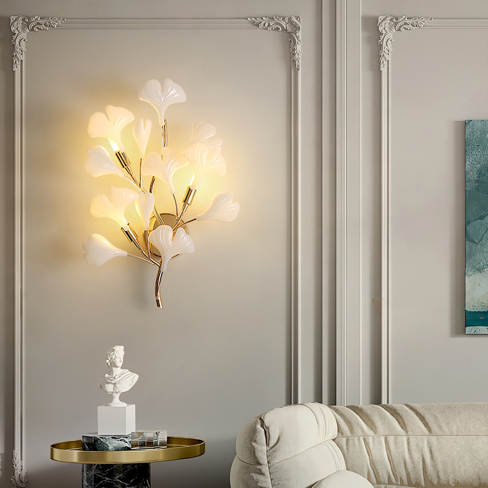 Ginkgo Wall Lamp | Gold & White | Set of 2