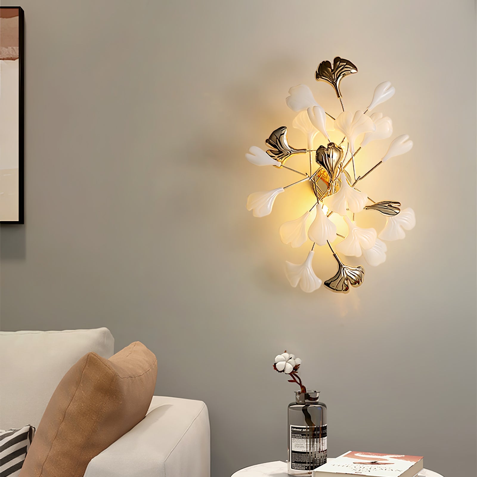Ginkgo Wall Lamp | Gold & White | Set of 2