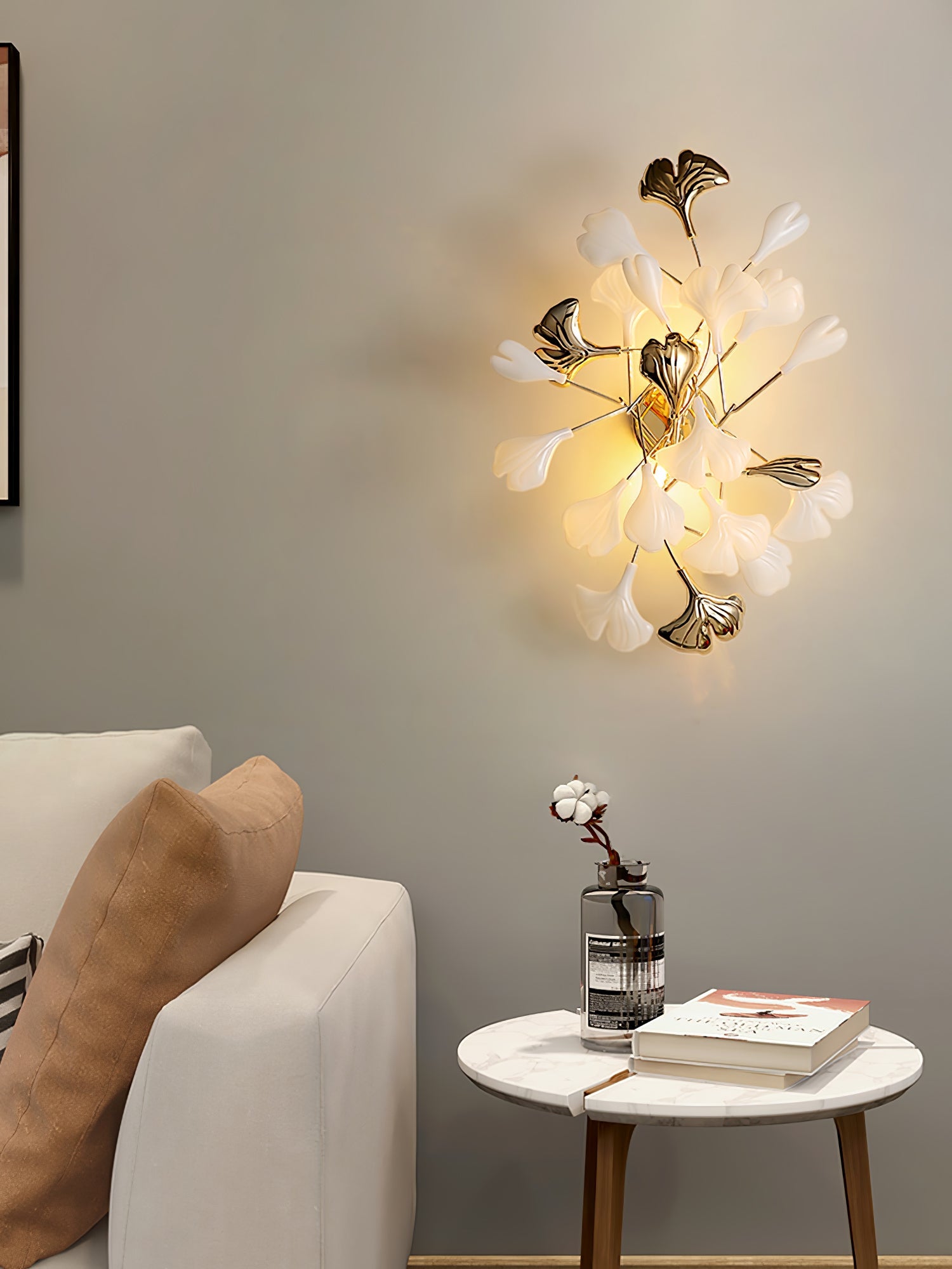 Ginkgo Wall Lamp | Gold & White | Set of 2