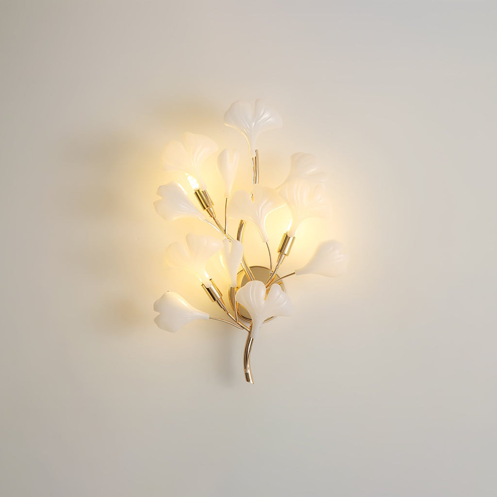 Ginkgo Wall Lamp | Gold & White | Set of 2