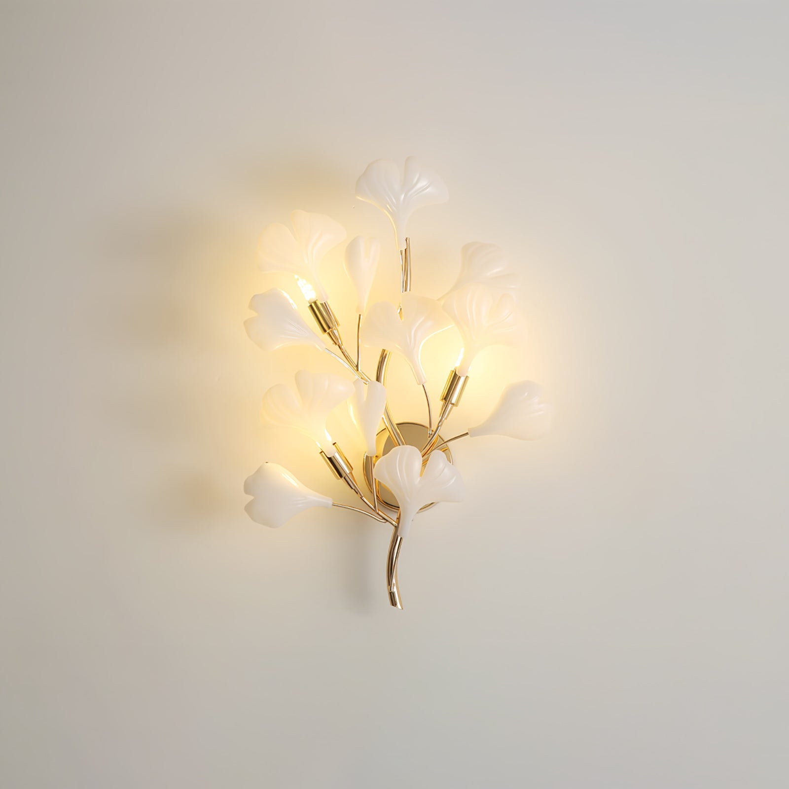 Ginkgo Wall Lamp | Gold & White | Set of 2
