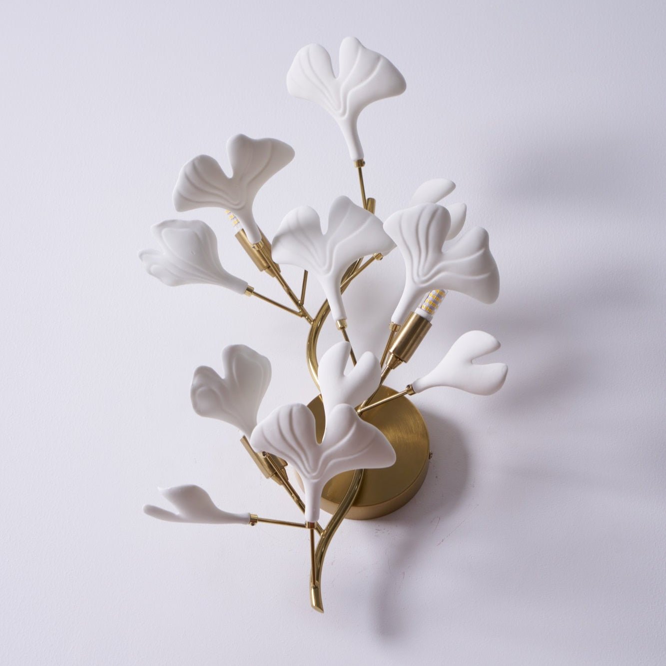 Ginkgo Wall Lamp | Gold & White | Set of 2