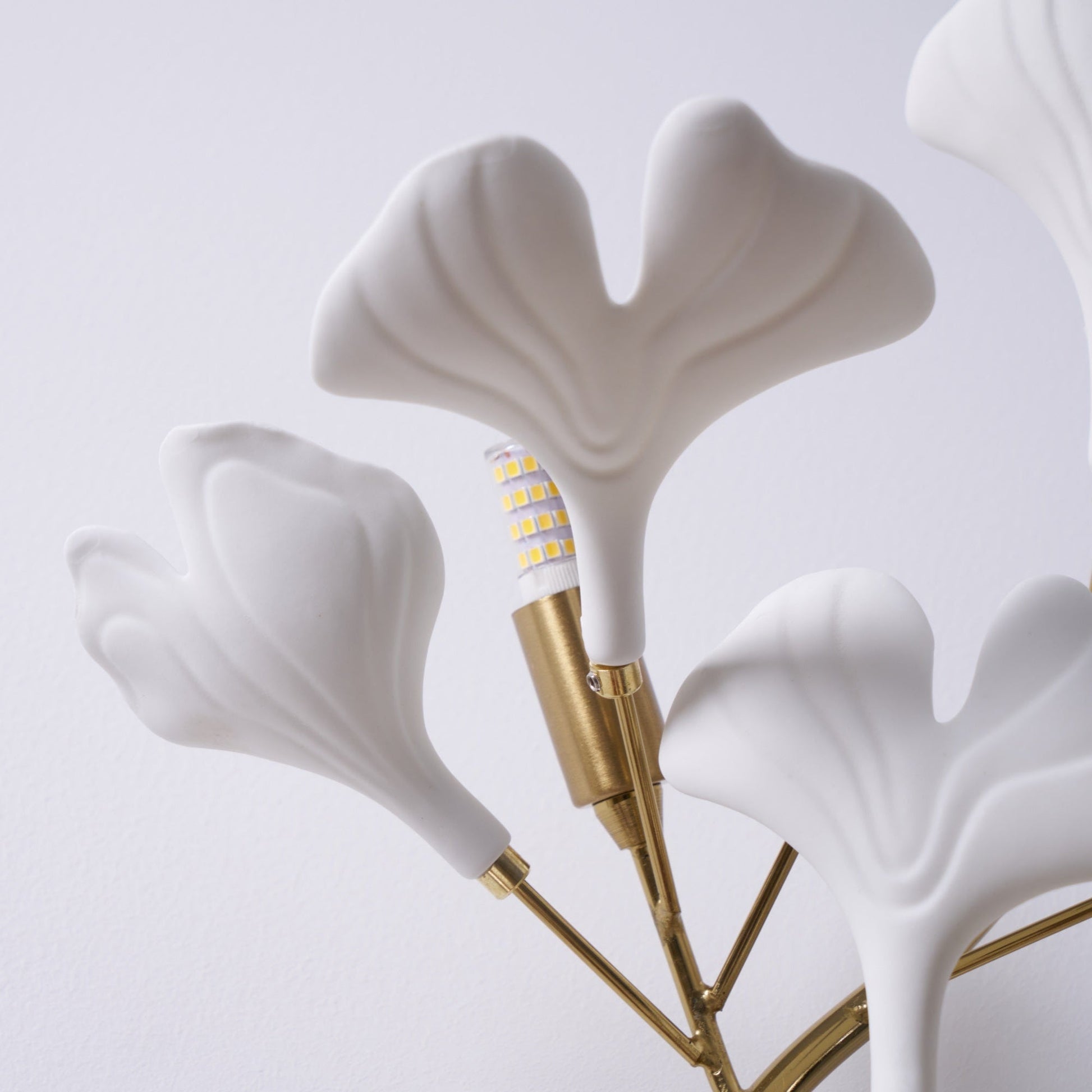 Ginkgo Wall Lamp | Gold & White | Set of 2