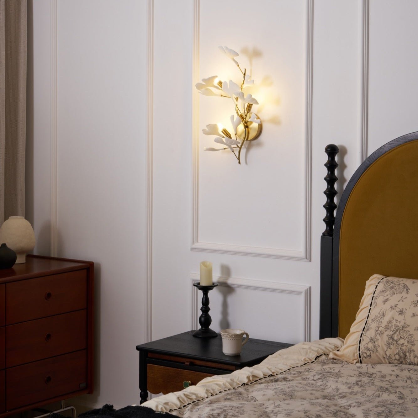 Ginkgo Wall Lamp | Gold & White | Set of 2