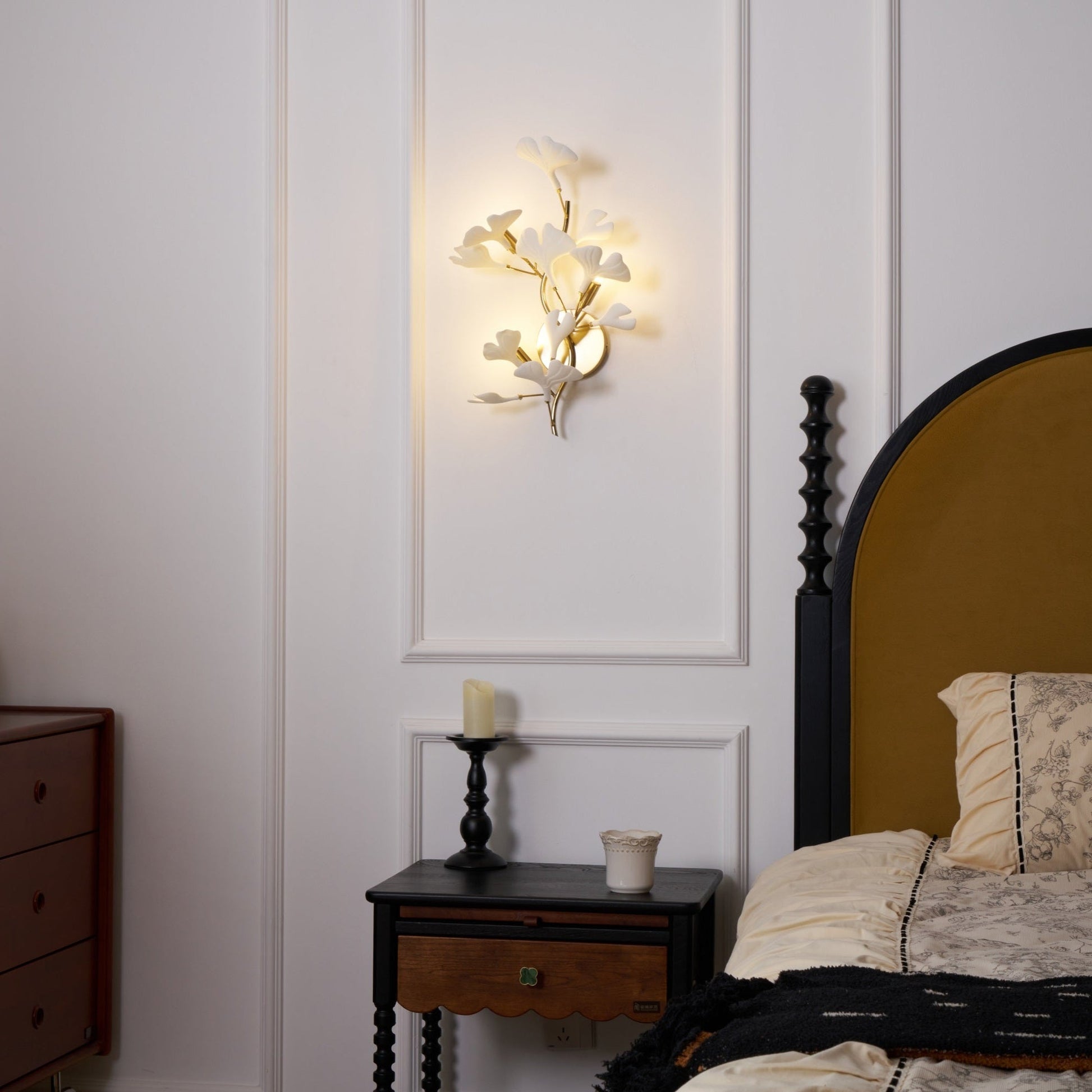 Ginkgo Wall Lamp | Gold & White | Set of 2