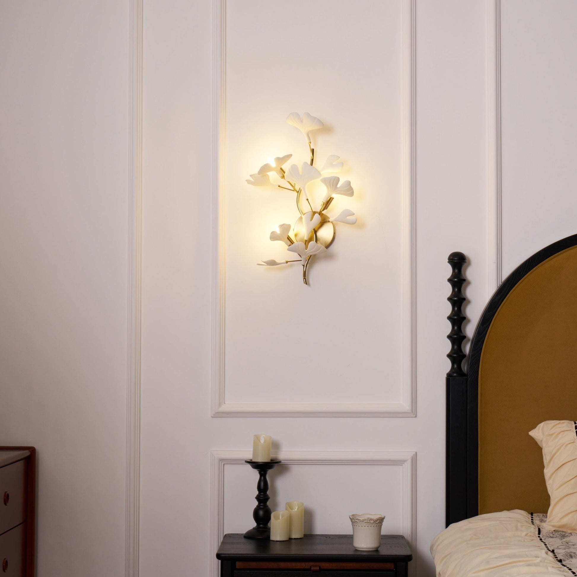 Ginkgo Wall Lamp | Gold & White | Set of 2