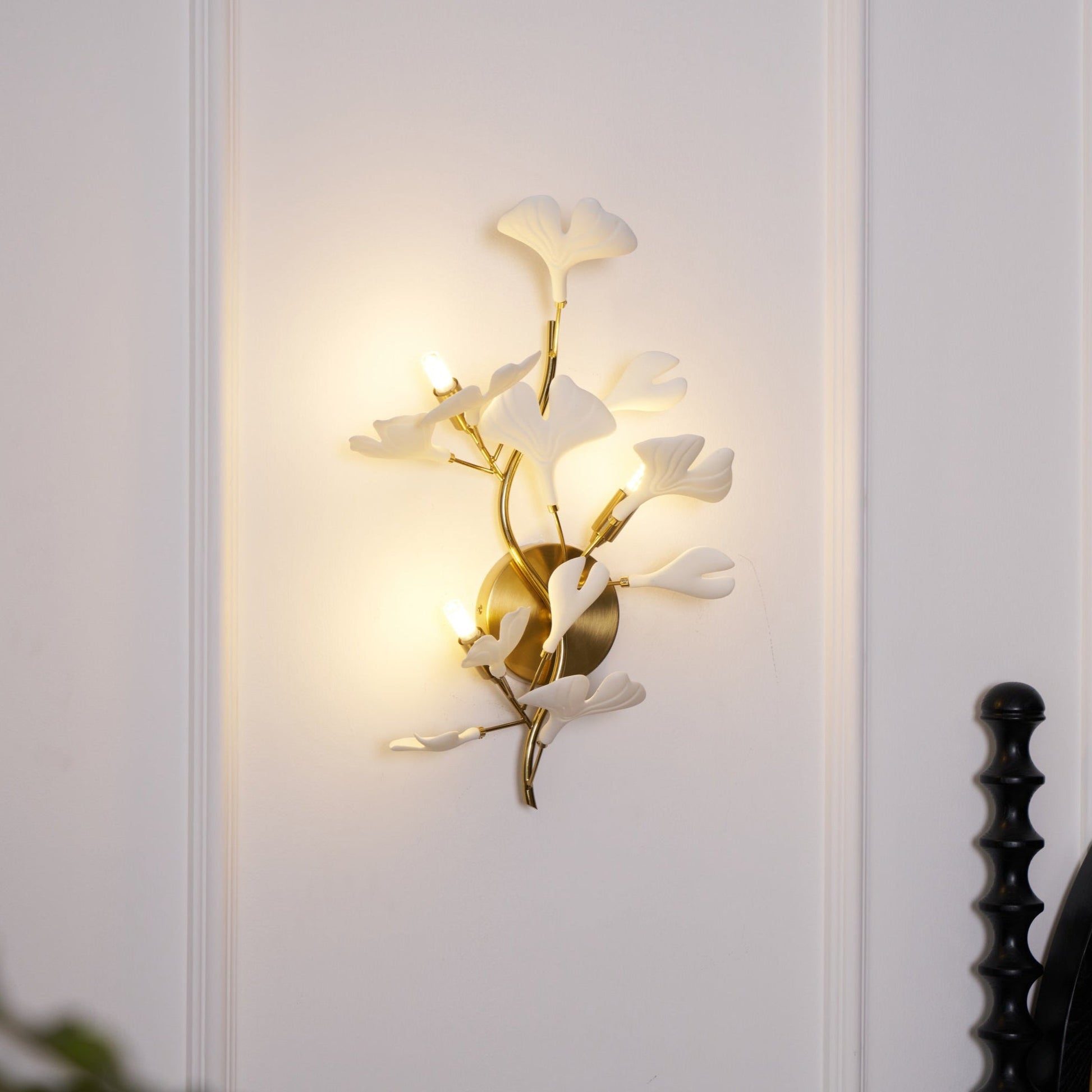 Ginkgo Wall Lamp | Gold & White | Set of 2