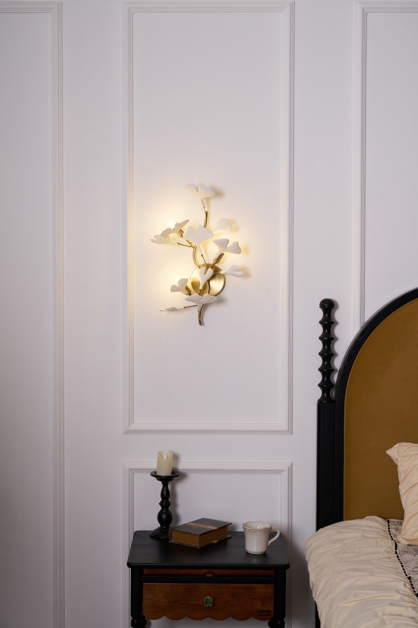 Ginkgo Wall Lamp | Gold & White | Set of 2