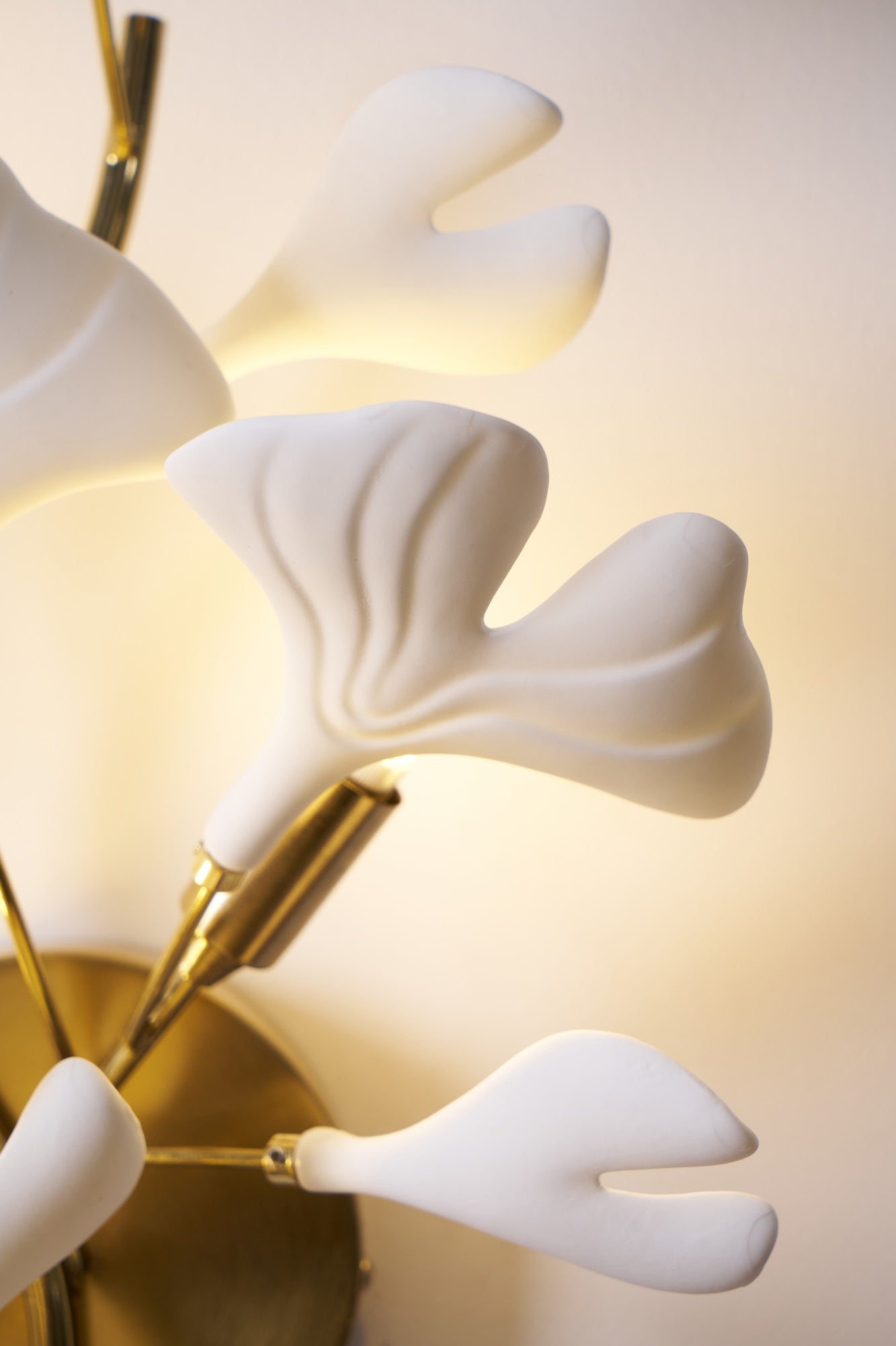 Ginkgo Wall Lamp | Gold & White | Set of 2