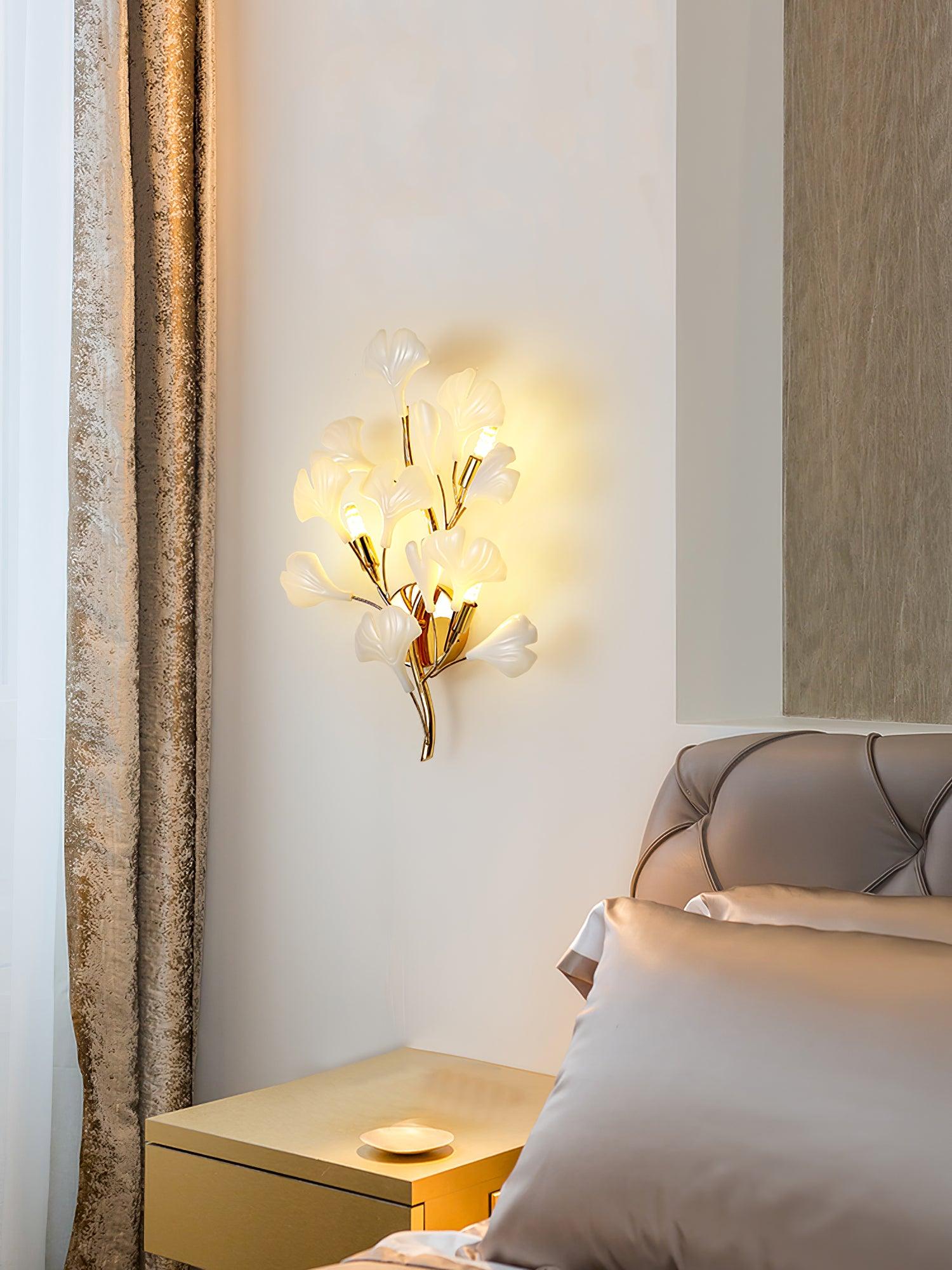 Ginkgo Wall Lamp | Gold & White | Set of 2